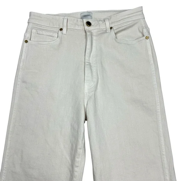Khaite Jeans Womens Size 30x29 White Danielle High Rise Straight Denim - Picture 3 of 9